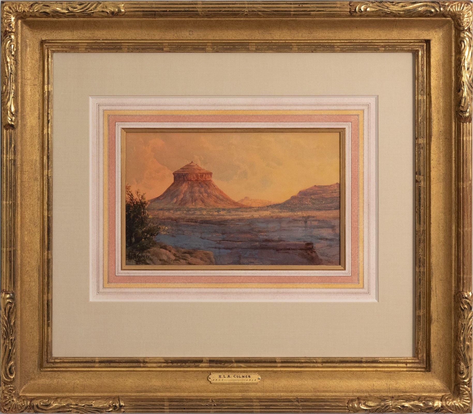 BOUCLES DE BOUCLES CHEESE, UTAH PAR HENRY LAVENDER ADOLPHUSCULMER - Painting de Henry Adolphus Lavender Culmer
