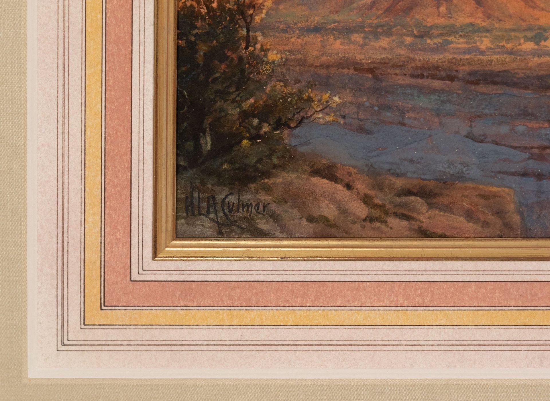 BOUCLES DE BOUCLES CHEESE, UTAH PAR HENRY LAVENDER ADOLPHUSCULMER - Marron Landscape Painting par Henry Adolphus Lavender Culmer