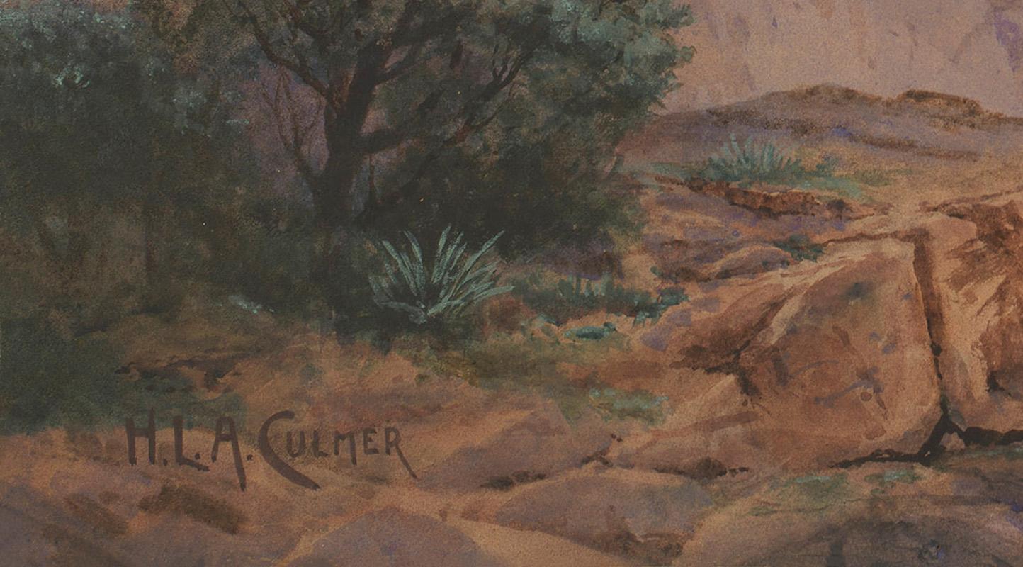 Grand Canyon of the Colorado in Arizona by H.L.A. Culmer - Brown Landscape Painting by Henry Adolphus Lavender Culmer
