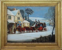 Paire d'huiles originales sur panneau Henry Alken junior, "Été" et "Hiver"