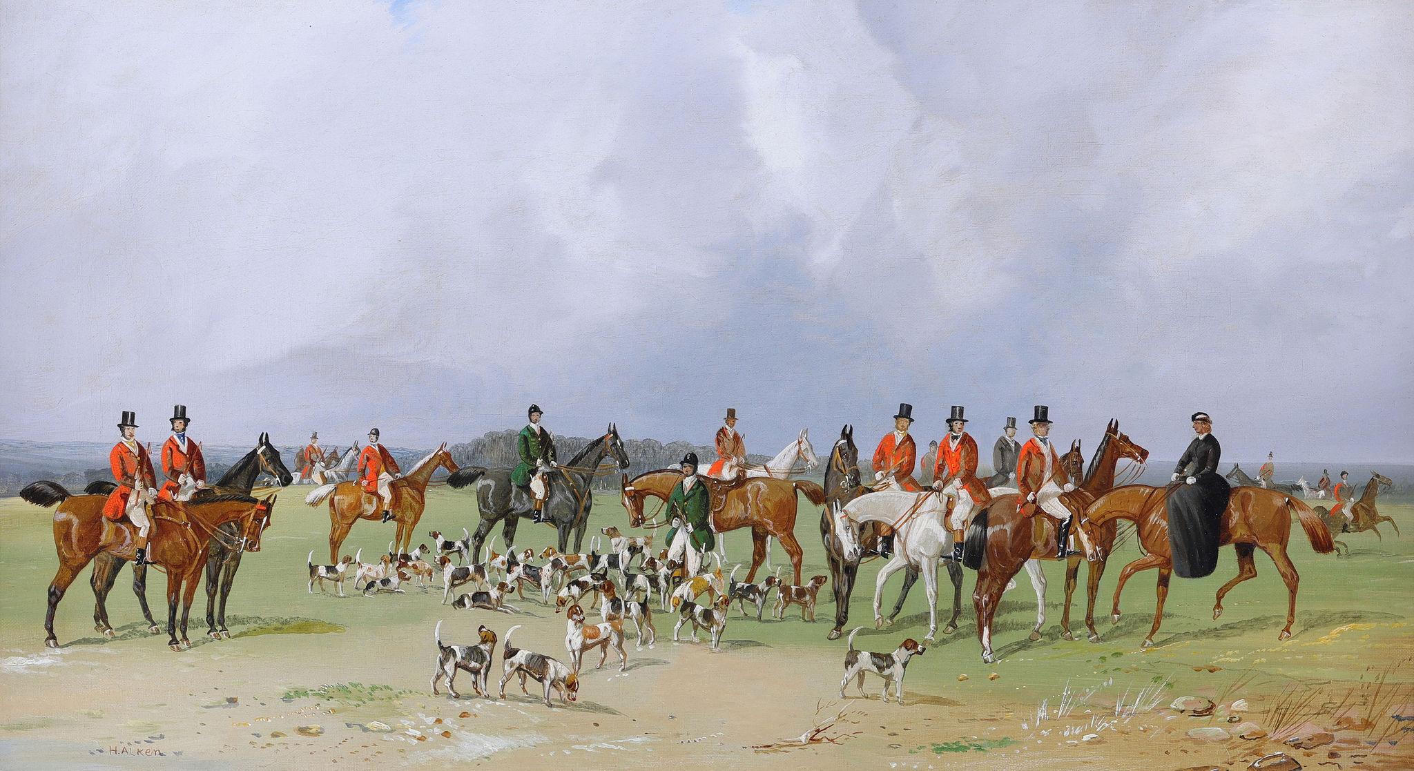 The Hunt Resting - Painting by Henry Alken
