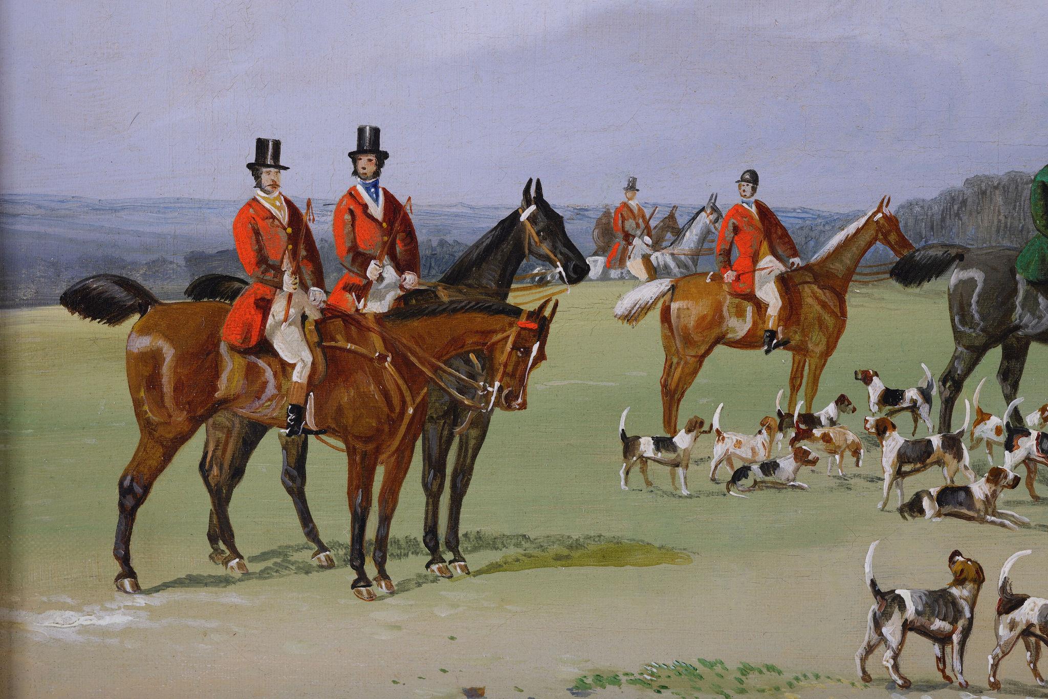 The Hunt Resting - Victorien Painting par Henry Alken