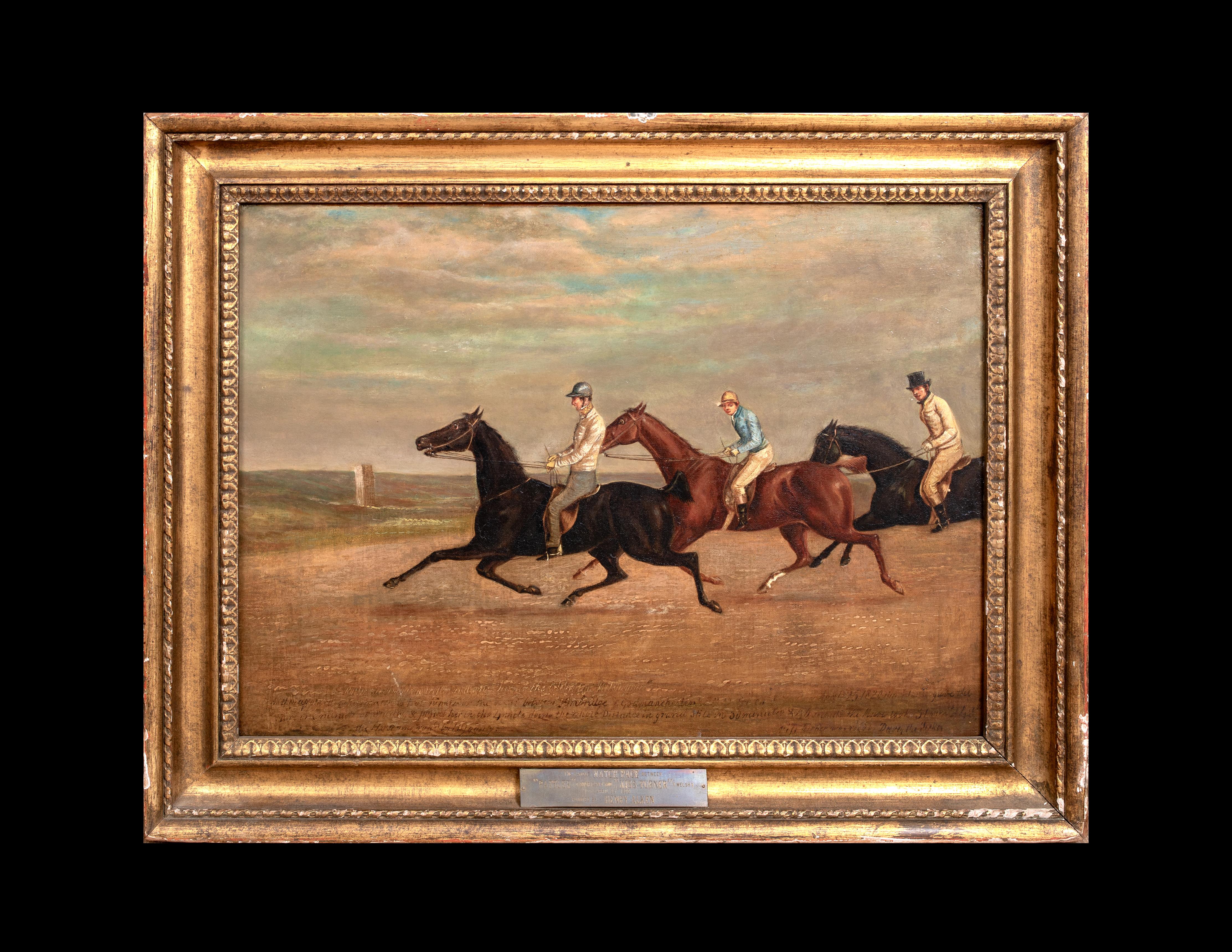 Corsa al trotto, Ratter (USA) e Miss Turner (Gallese), 1820 - Painting di Henry Alken