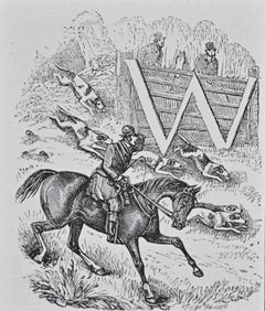 Chasseur et cheval - Lithographie de Henry Alken - 1846