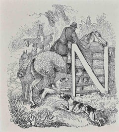 Cavaliere e cavallo - Litografia di Henry Alken - 1846