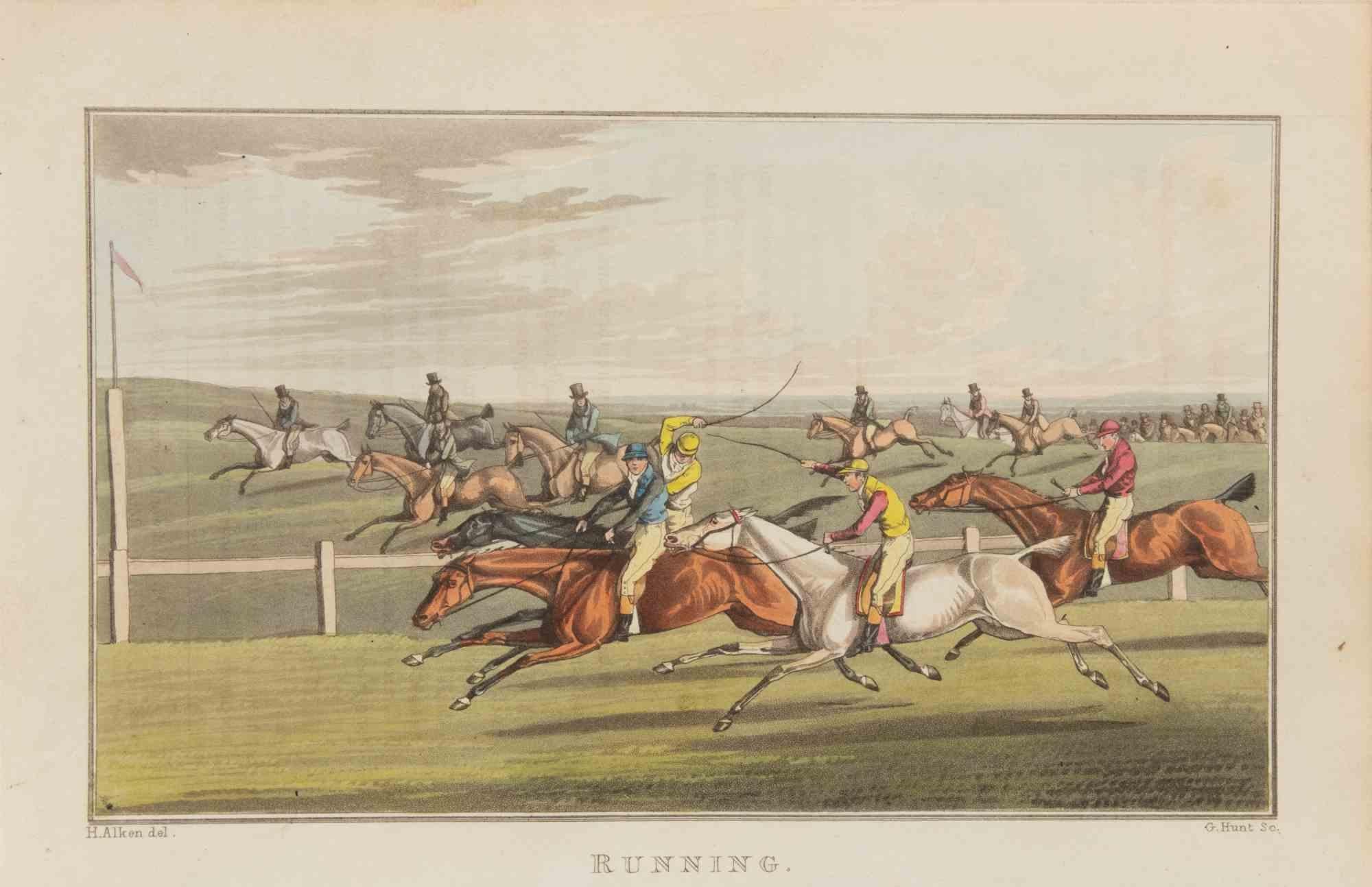 Running - Etching by Henry Alken - 1822
