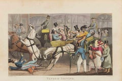 Tandem Driving - Etching by Henry Alken - 1822