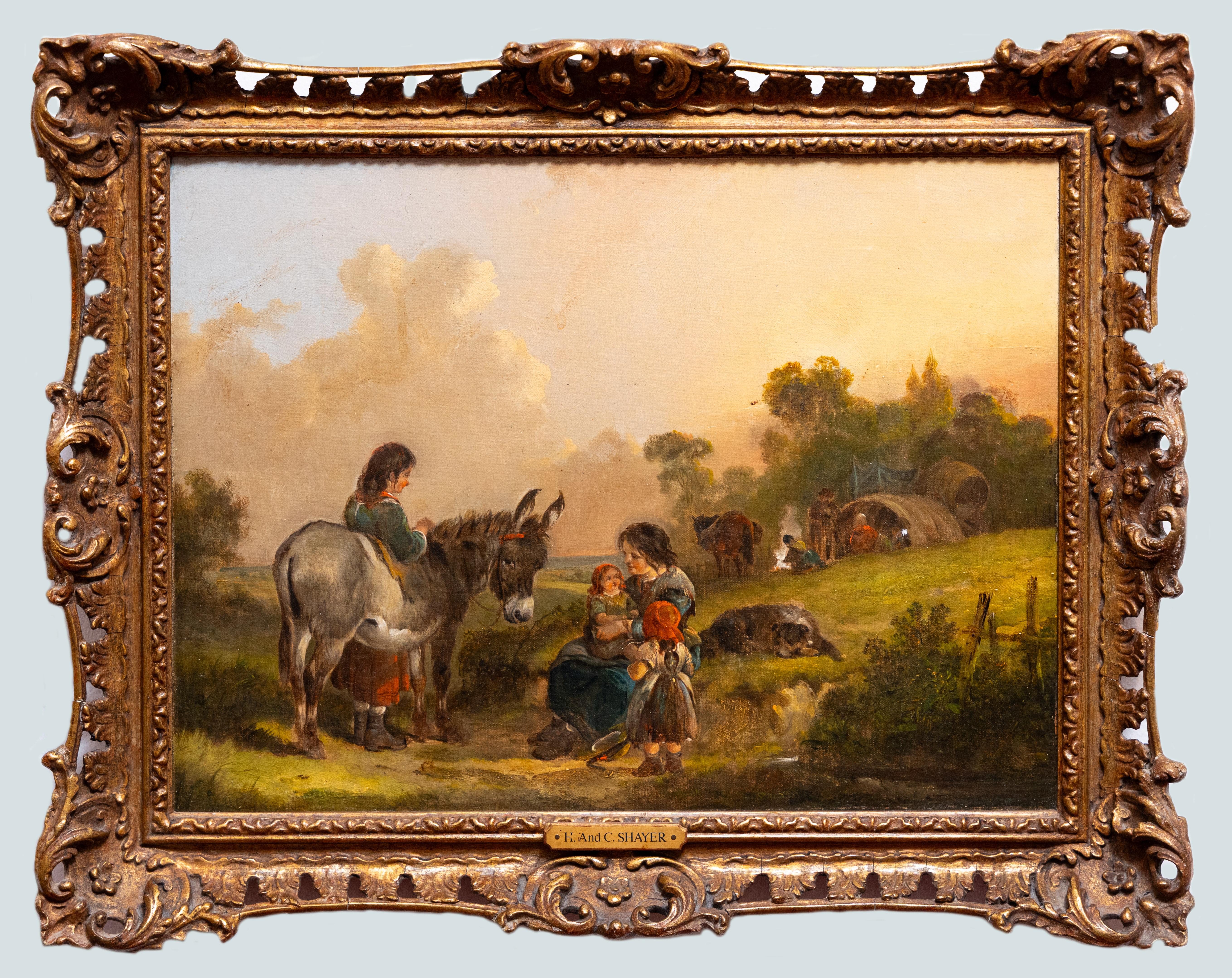 Charles Thring 1825-1894 and Henry Waller Shayer 1826-1914 were sons of accomplished figure and landscape painter William Joseph Shayer (1787-1879). Taught and influenced by their father both sons also assisted him in his studio until his death.