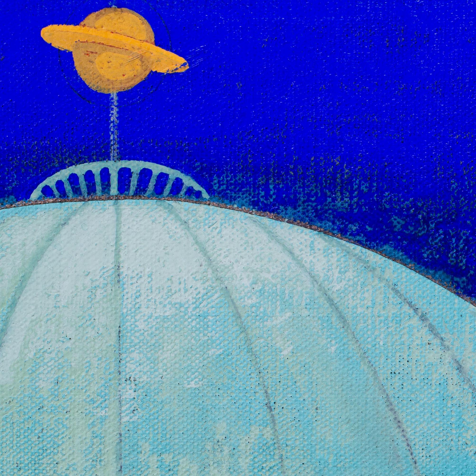 Planetario y Madame Tussauds, Londres por Henry & Joyce Collins, lienzo acrílico en venta 4