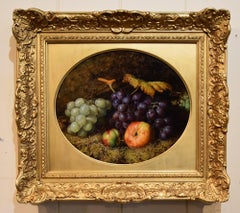 Antique Oil Painting by Henry Archibald Major "Black and White Grapes"