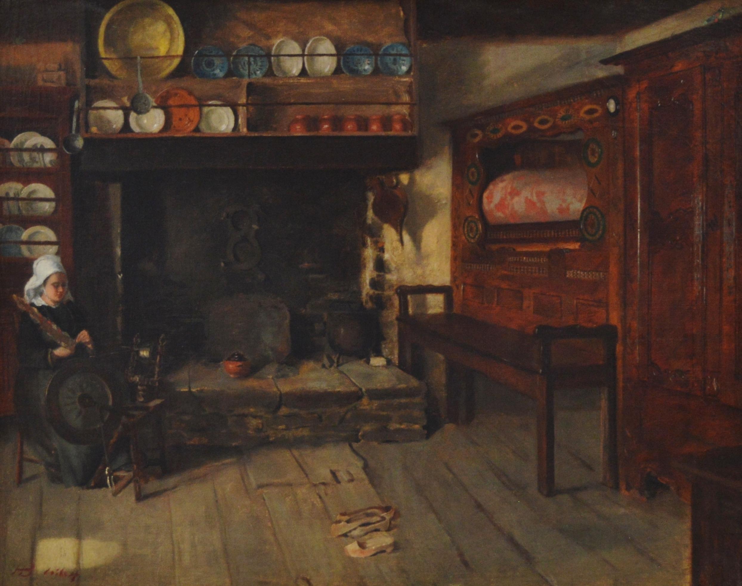 Brenton Interior - Painting by Henry Bacon