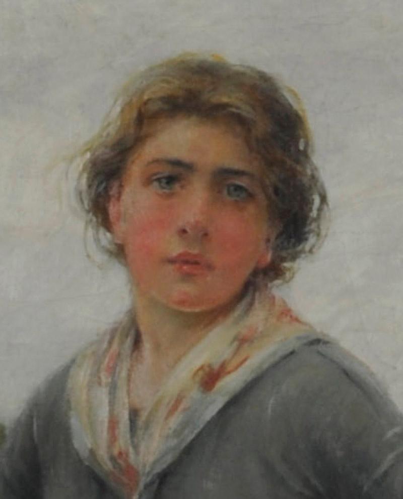 Donna in un campo - Painting di Henry Bacon