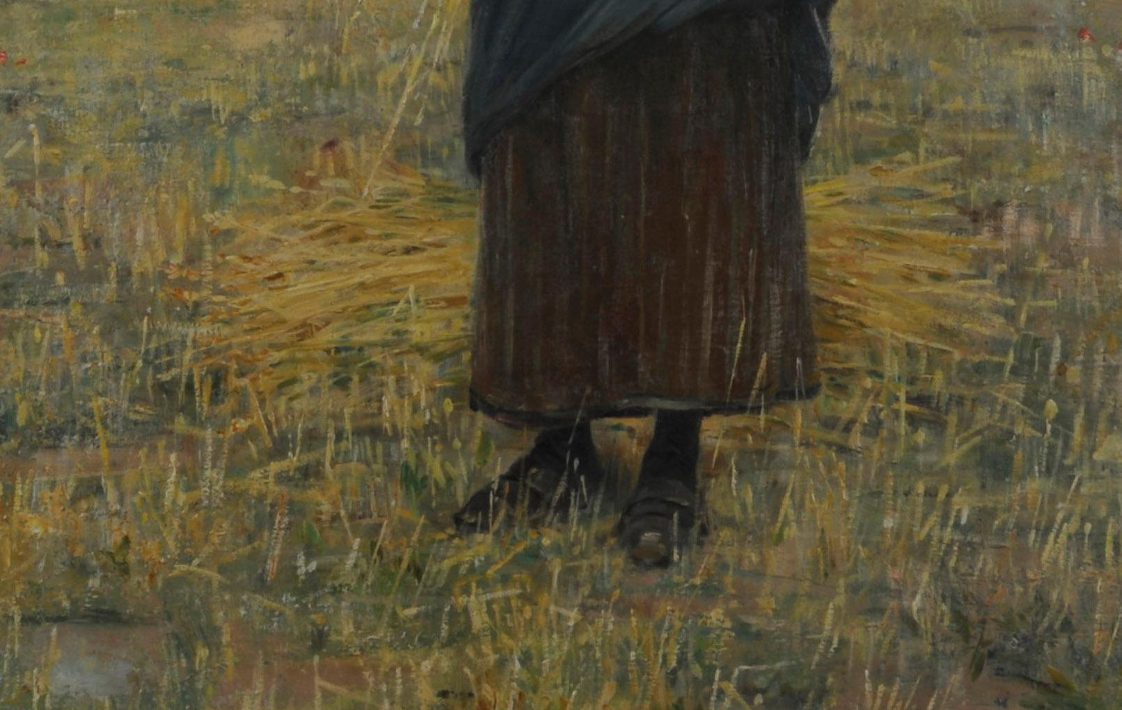 Donna in un campo (titolo sconosciuto)
Olio su tela, 1894
Firmato e datato 1894, in basso a destra
Non incorniciato
Un'importante mostra di questo pittore americano espatriato. Ulteriori ricerche potrebbero portare alla scoperta del titolo e di una