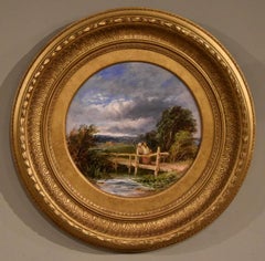 Oil Painting by Henry Barnes "Crossing the Bridge"