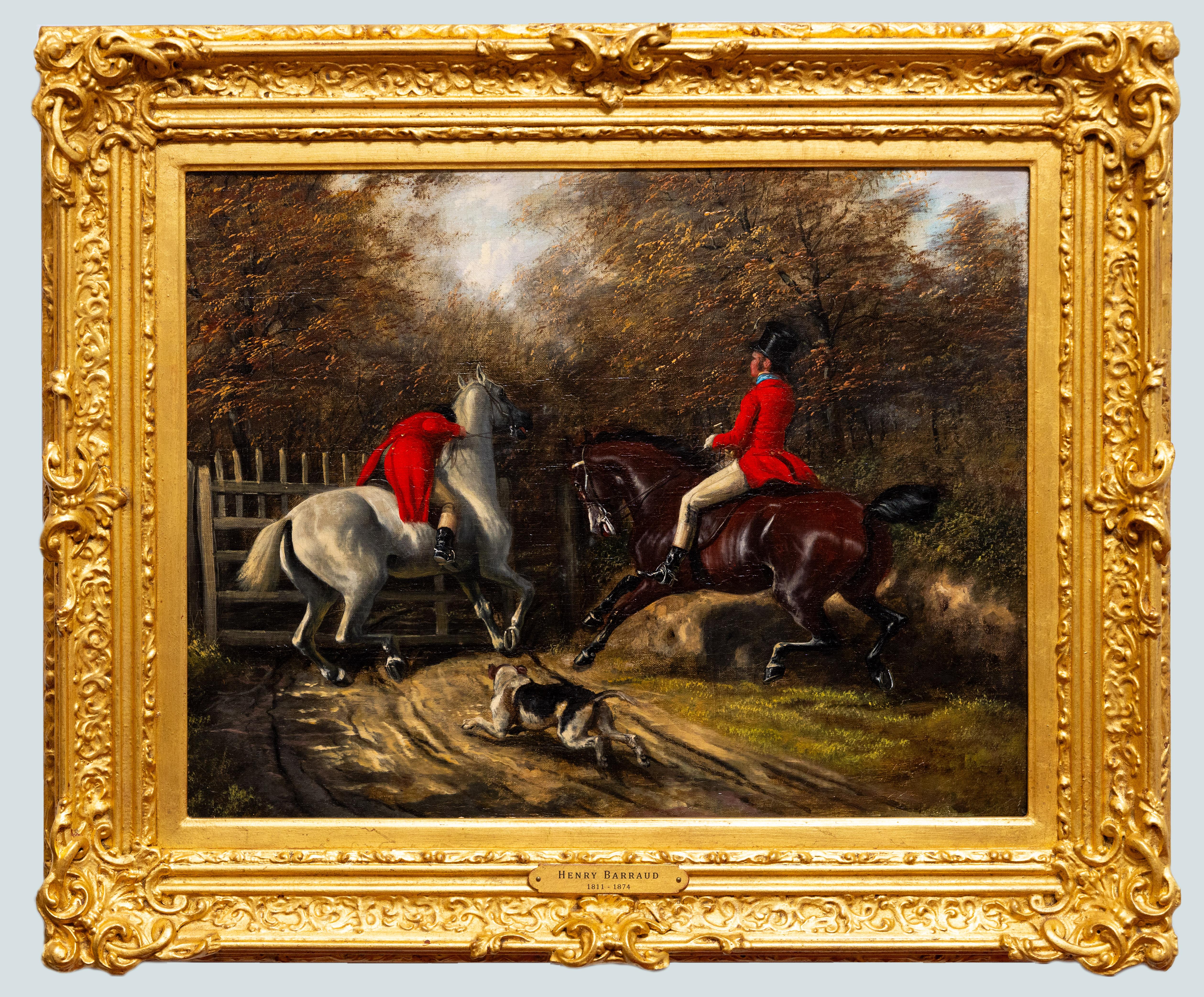 Paire de scènes de chasse, par Henry Barraud, 19ème siècle