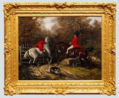 Paire de scènes de chasse, par Henry Barraud, 19ème siècle