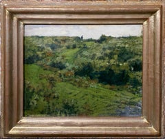 Top of the Hill, American Impressionist Landscape with Figure, New Hope School