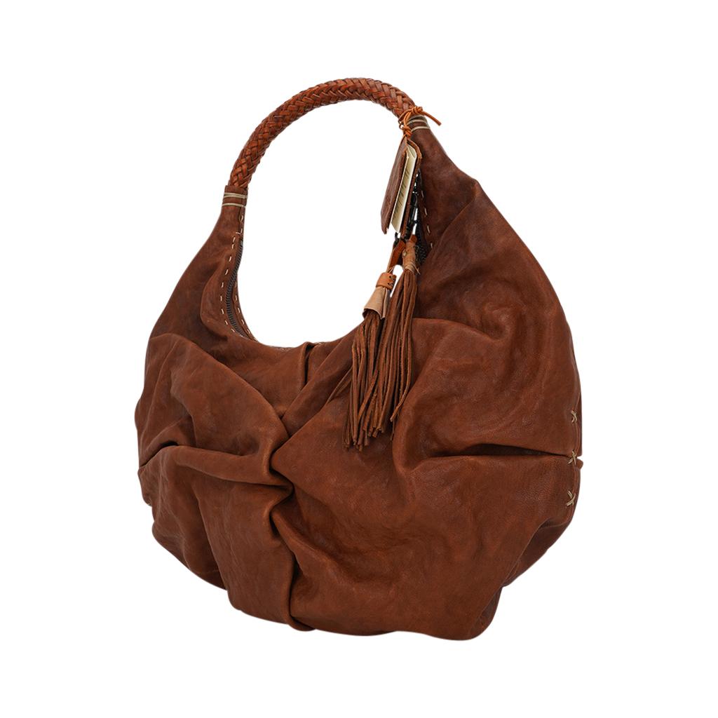 Women's Henry Beguelin Bag Washed Leather Tassels Hobo Style nwt For Sale