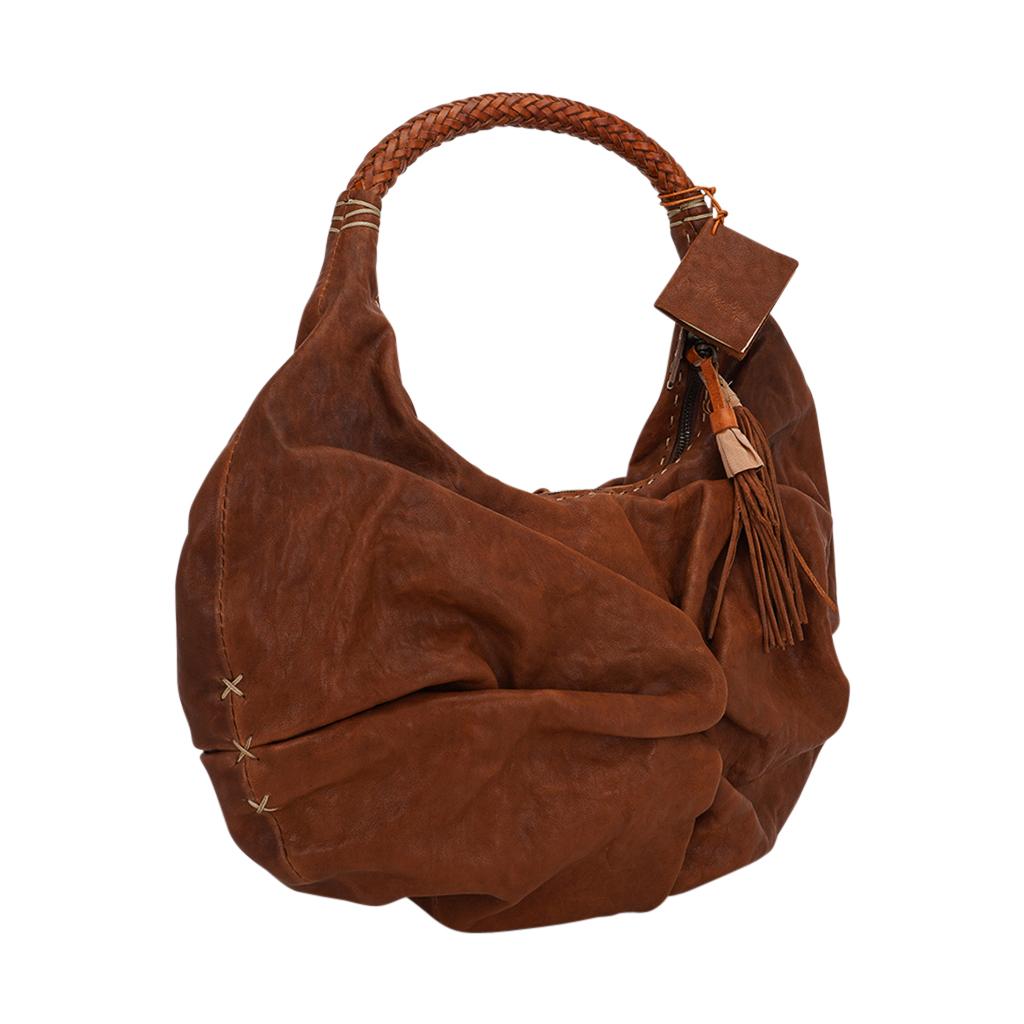 Henry Beguelin Bag Washed Leather Tassels Hobo Style nwt For Sale 5