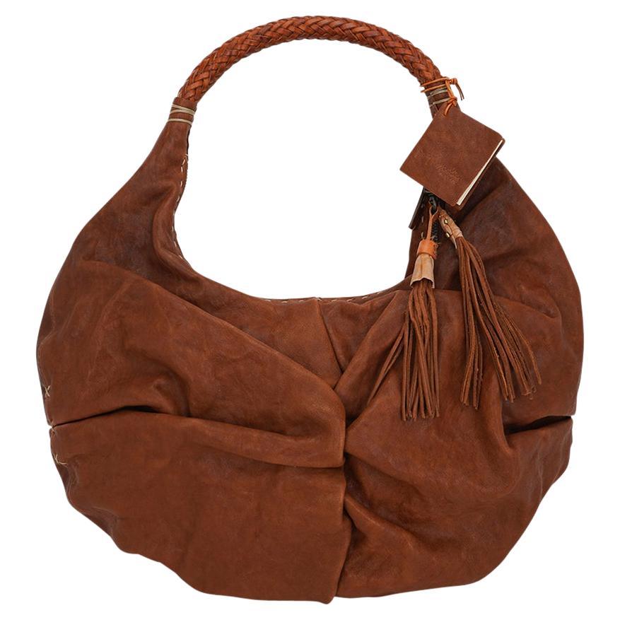 Henry Beguelin Bag Washed Leather Tassels Hobo Style nwt For Sale
