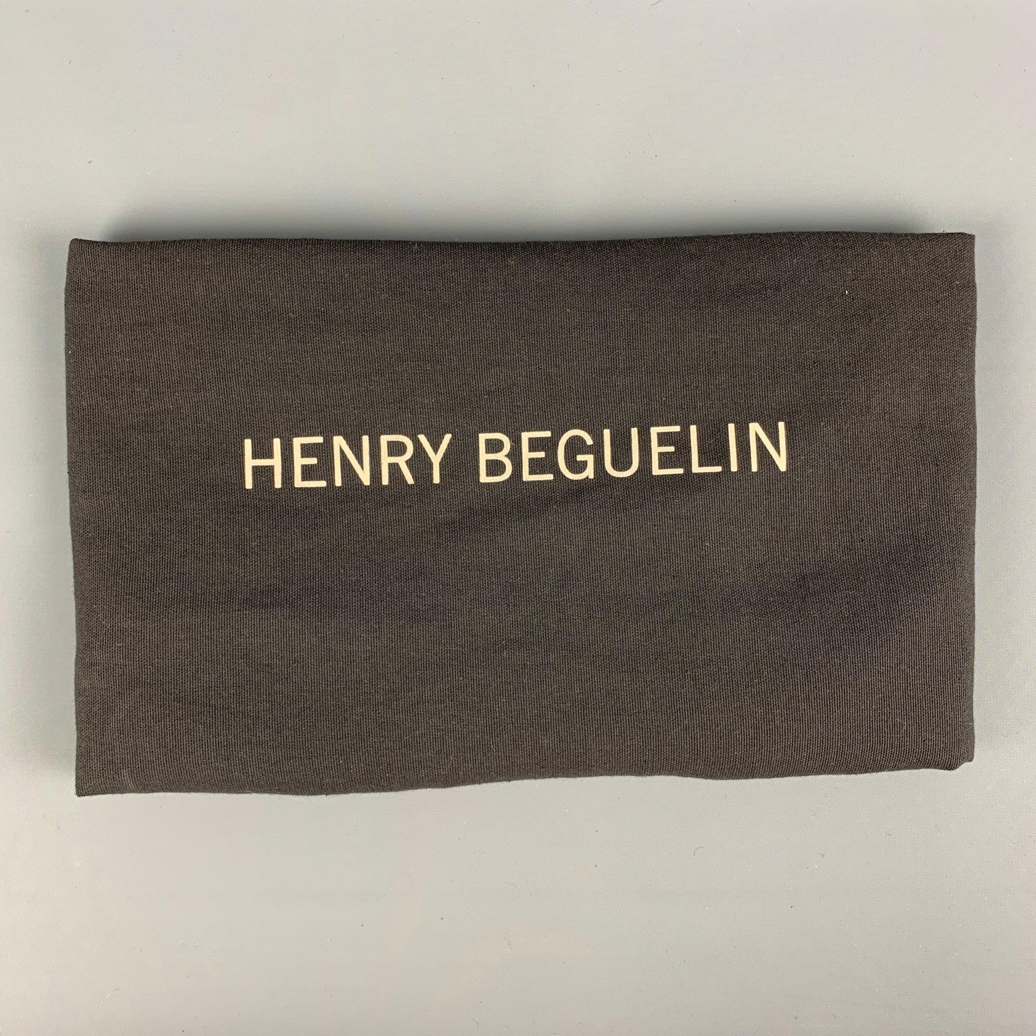 HENRY BEGUELIN - Sac à main en cuir noir vieilli avec poignée supérieure en vente 7