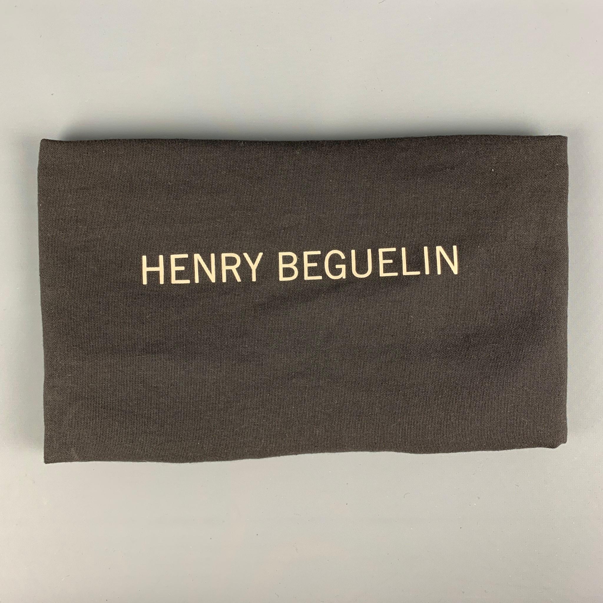 HENRY BEGUELIN Black Distressed Leather Top Handle Bag 2