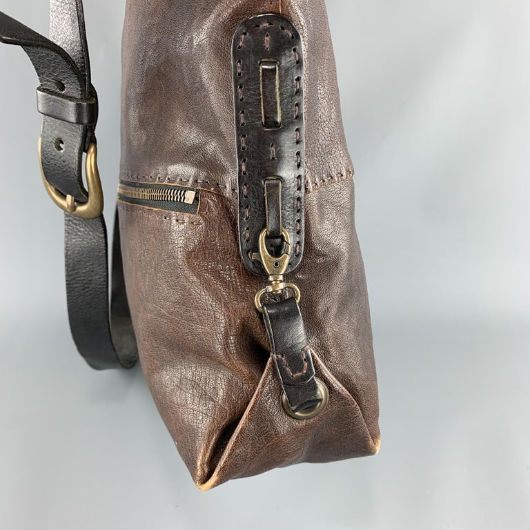 HENRY BEGUELIN Brown Tie Dye Leather Tote Bag
