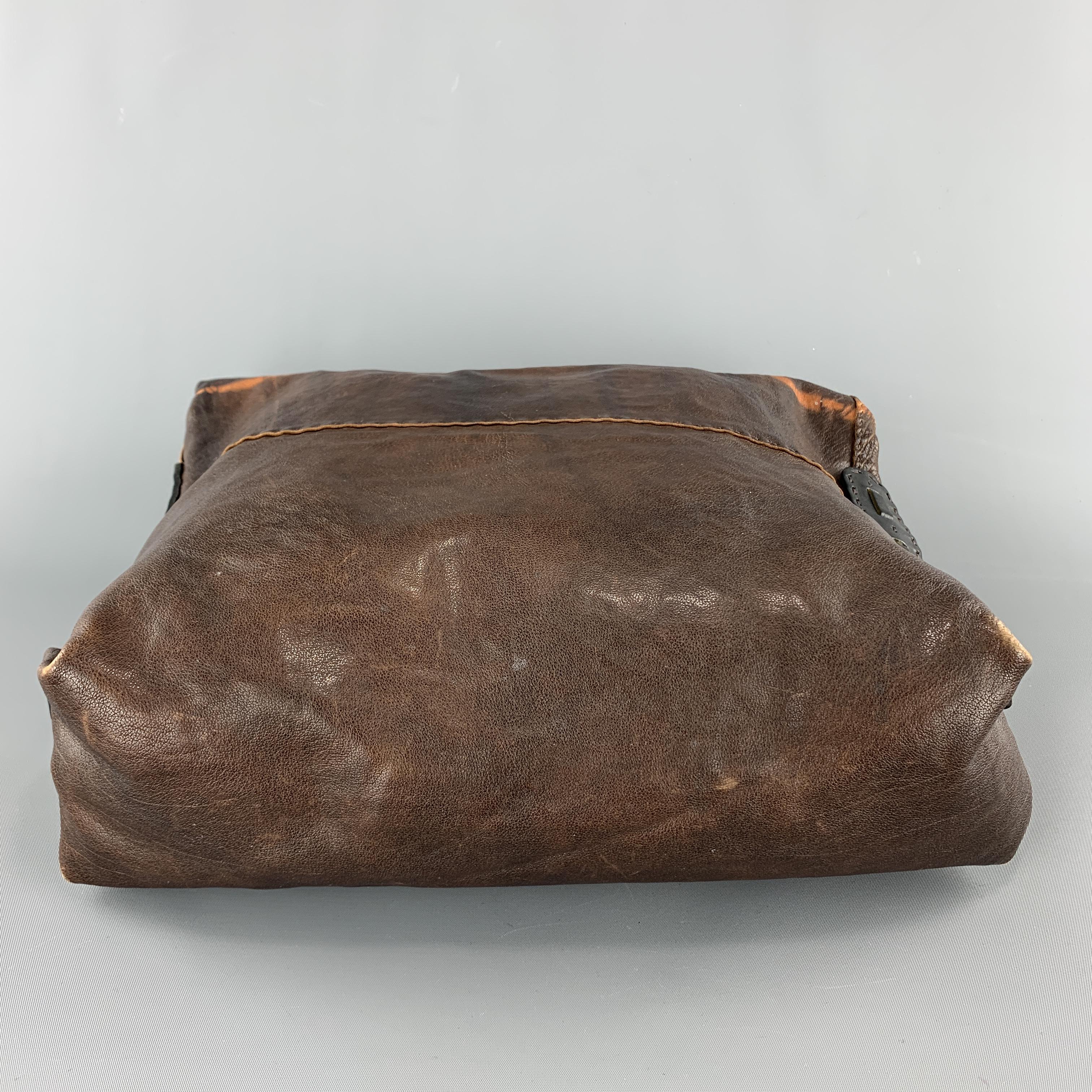 HENRY BEGUELIN Brown Tie Dye Leather Tote Bag 1