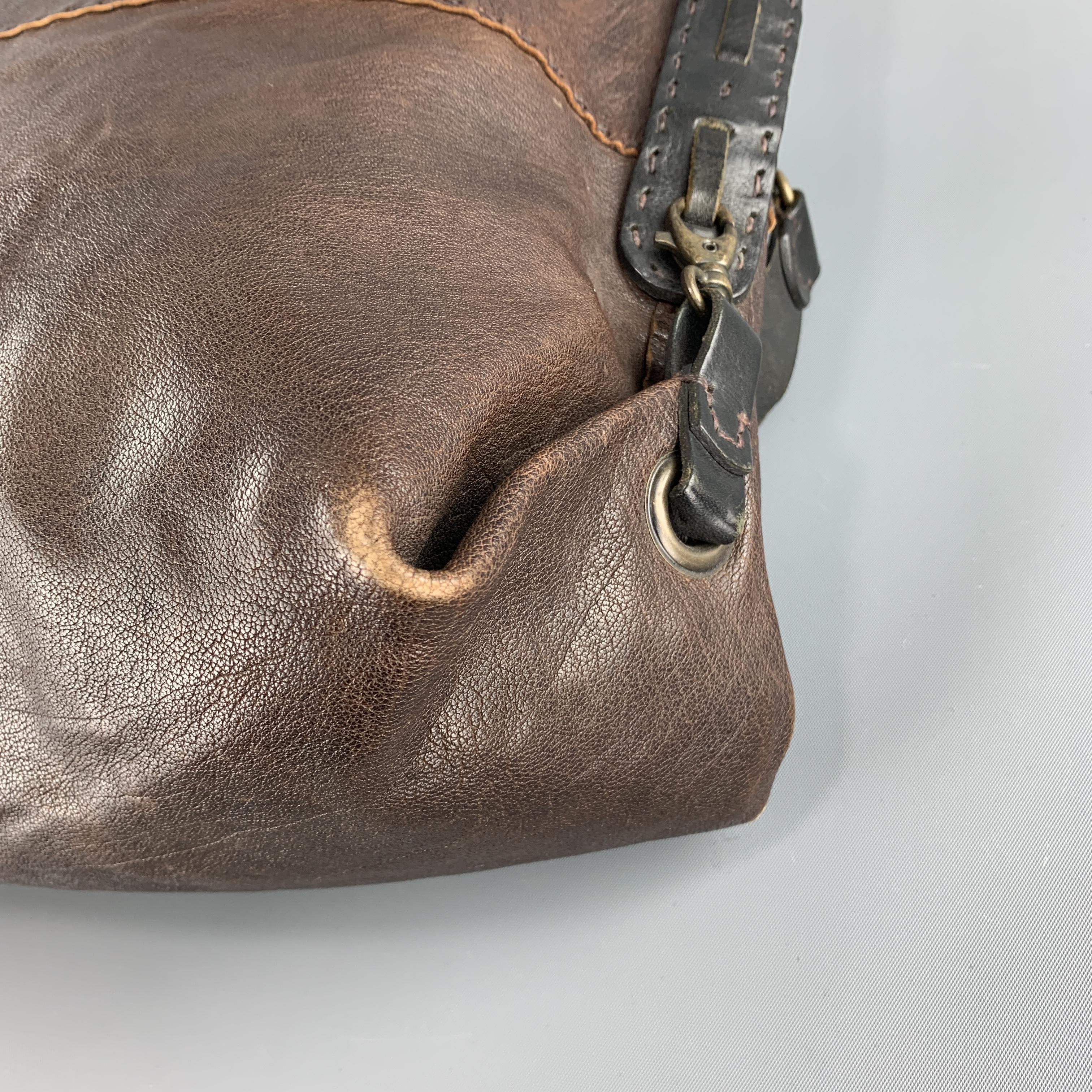 HENRY BEGUELIN Brown Tie Dye Leather Tote Bag 2