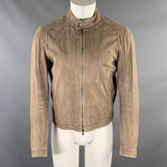 HENRY BEGUELIN Brustumfang M Camel Leder Moto Racer Jacke