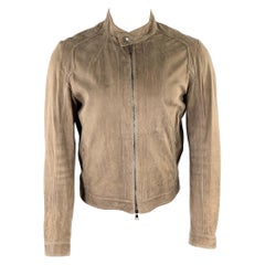 HENRY BEGUELIN Brustumfang M Camel Leder Moto Racer Jacke