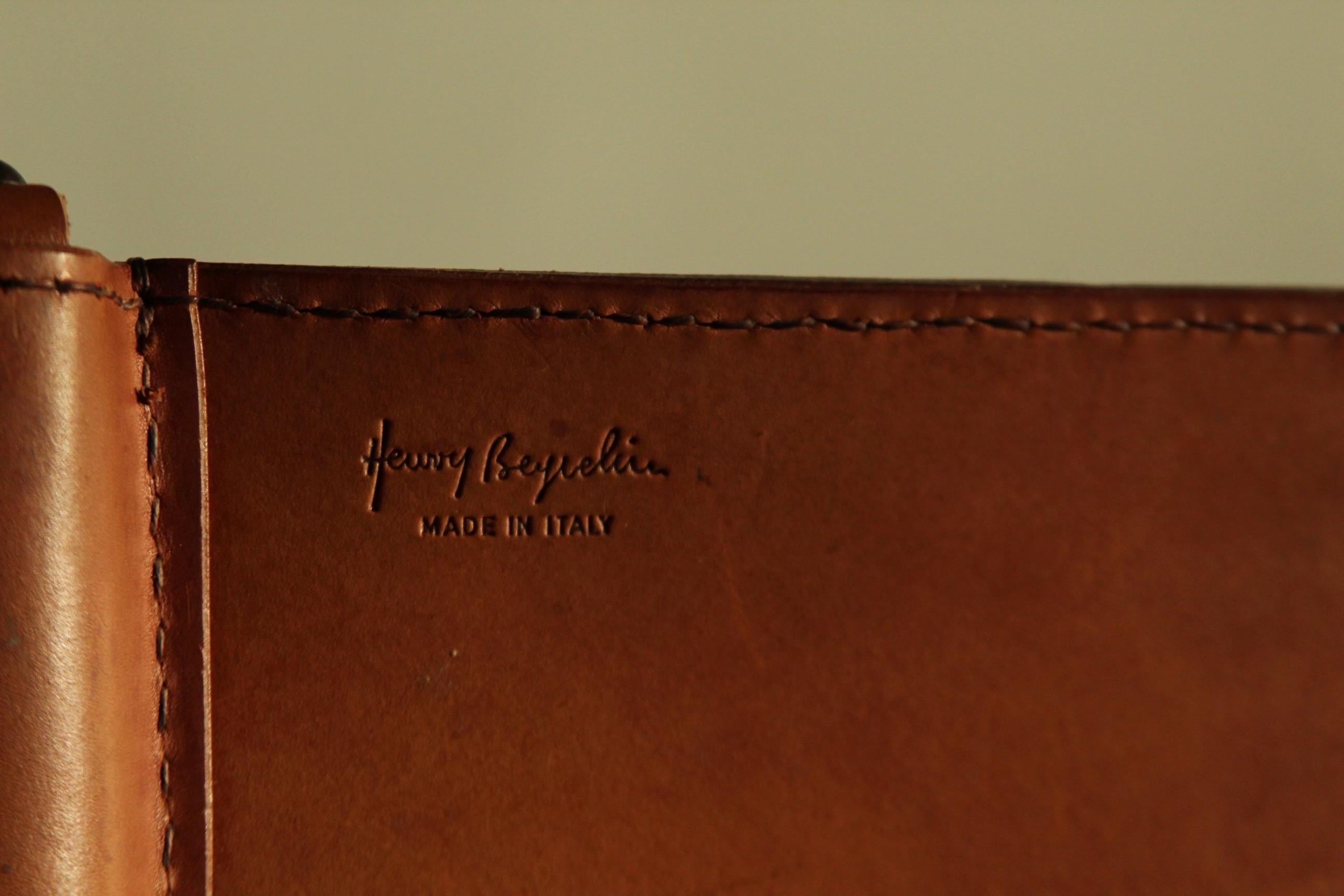 Henry Beguelin Rare Woven Leather Armchair 10