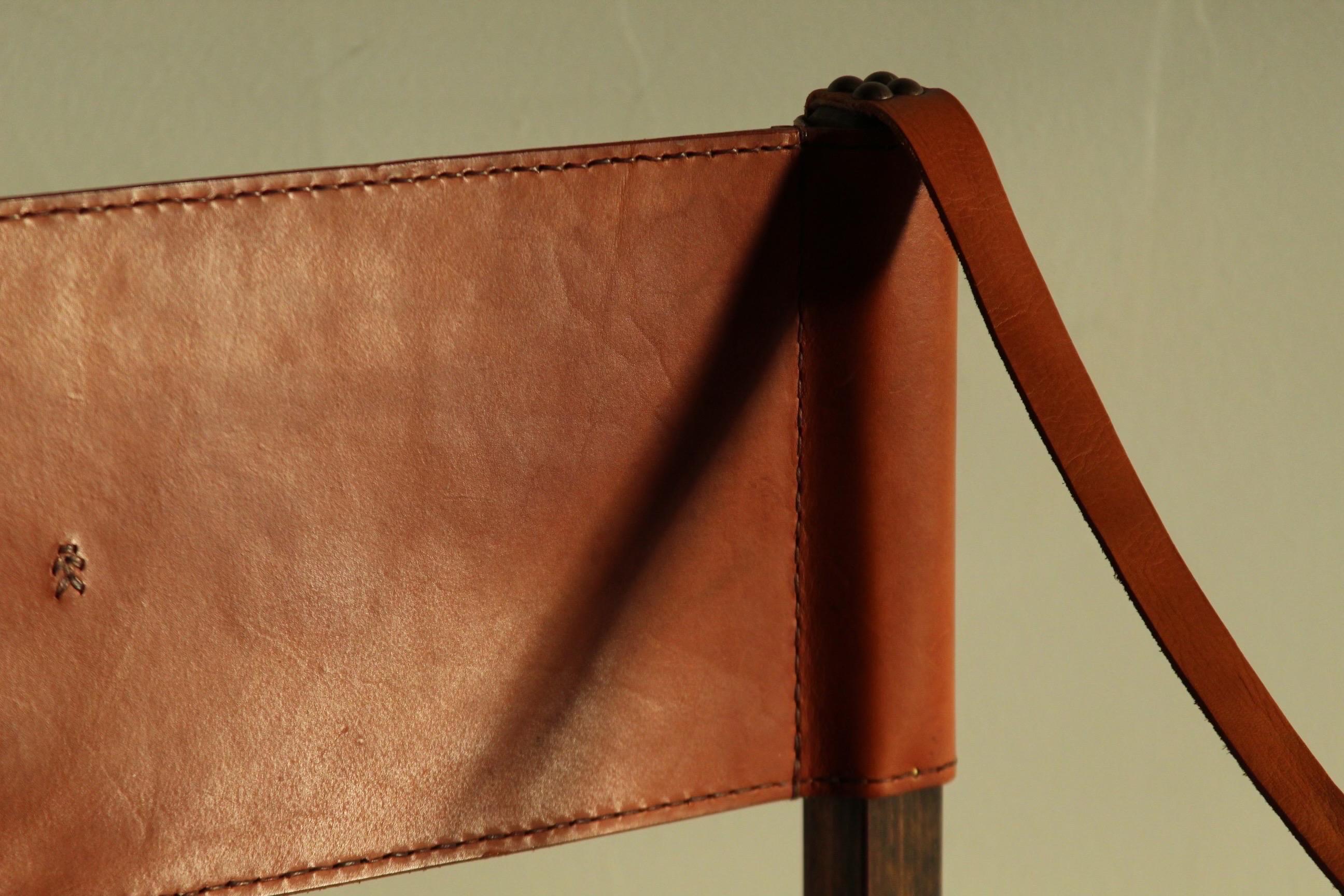 Henry Beguelin Rare Woven Leather Armchair 11