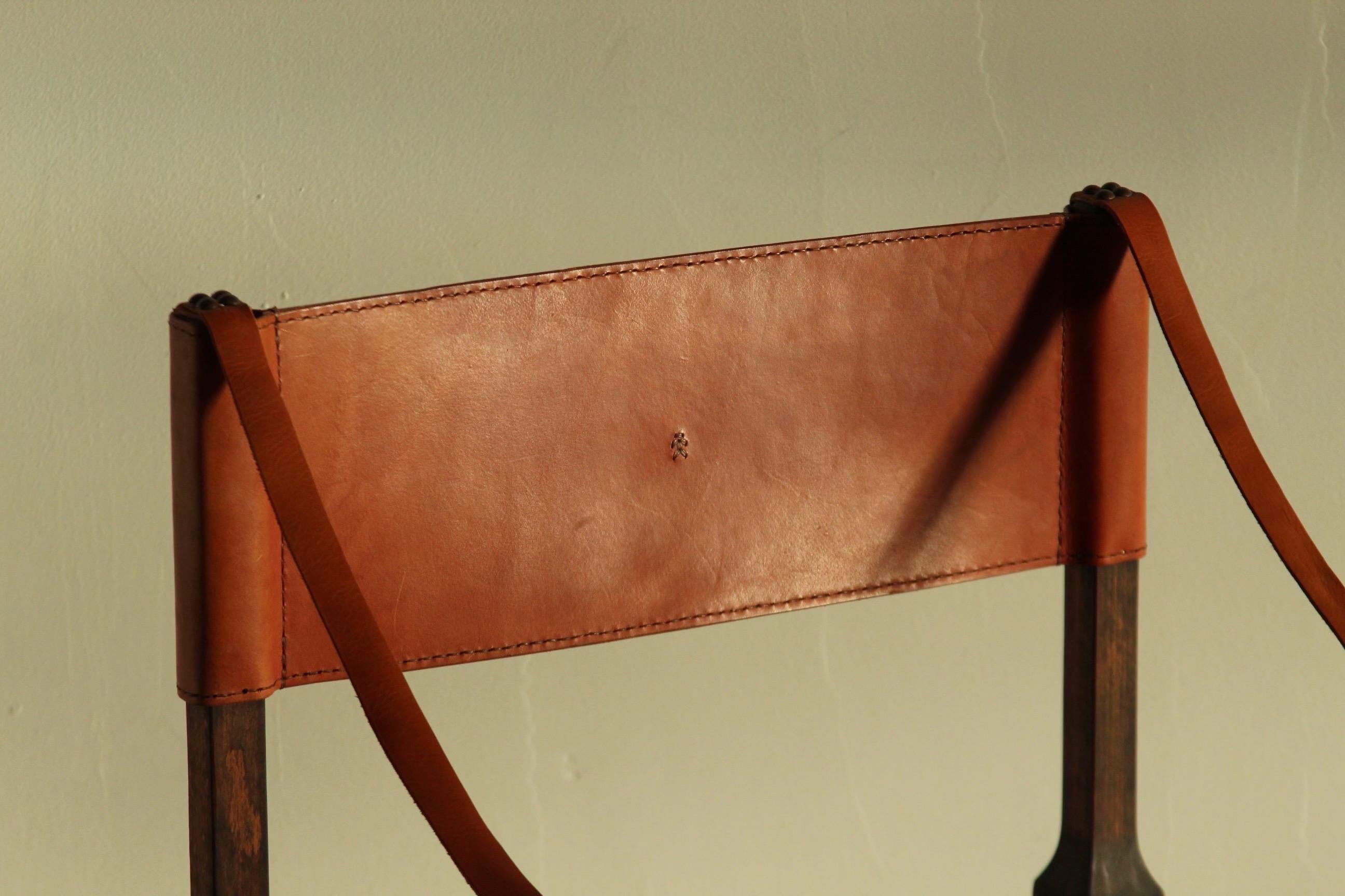 Henry Beguelin Rare Woven Leather Armchair 1