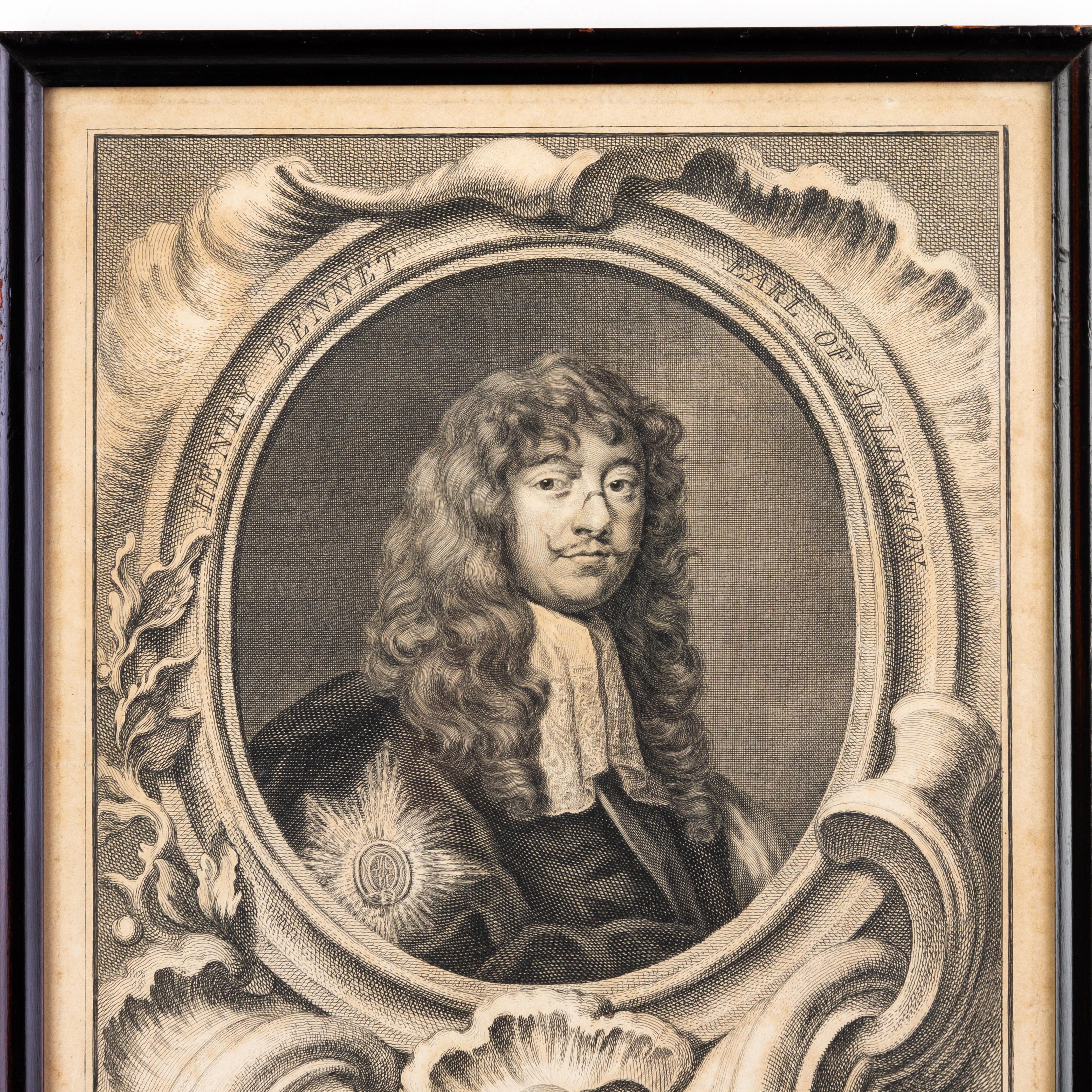 Henry Bennet Earl of Arlington Portrait Engraving 18th Century 
From a private English collection
Free international shipping

