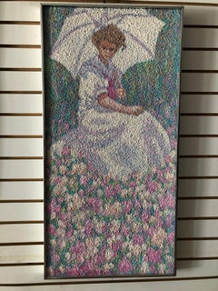 Henry Benson Woman in Flowers Landscape