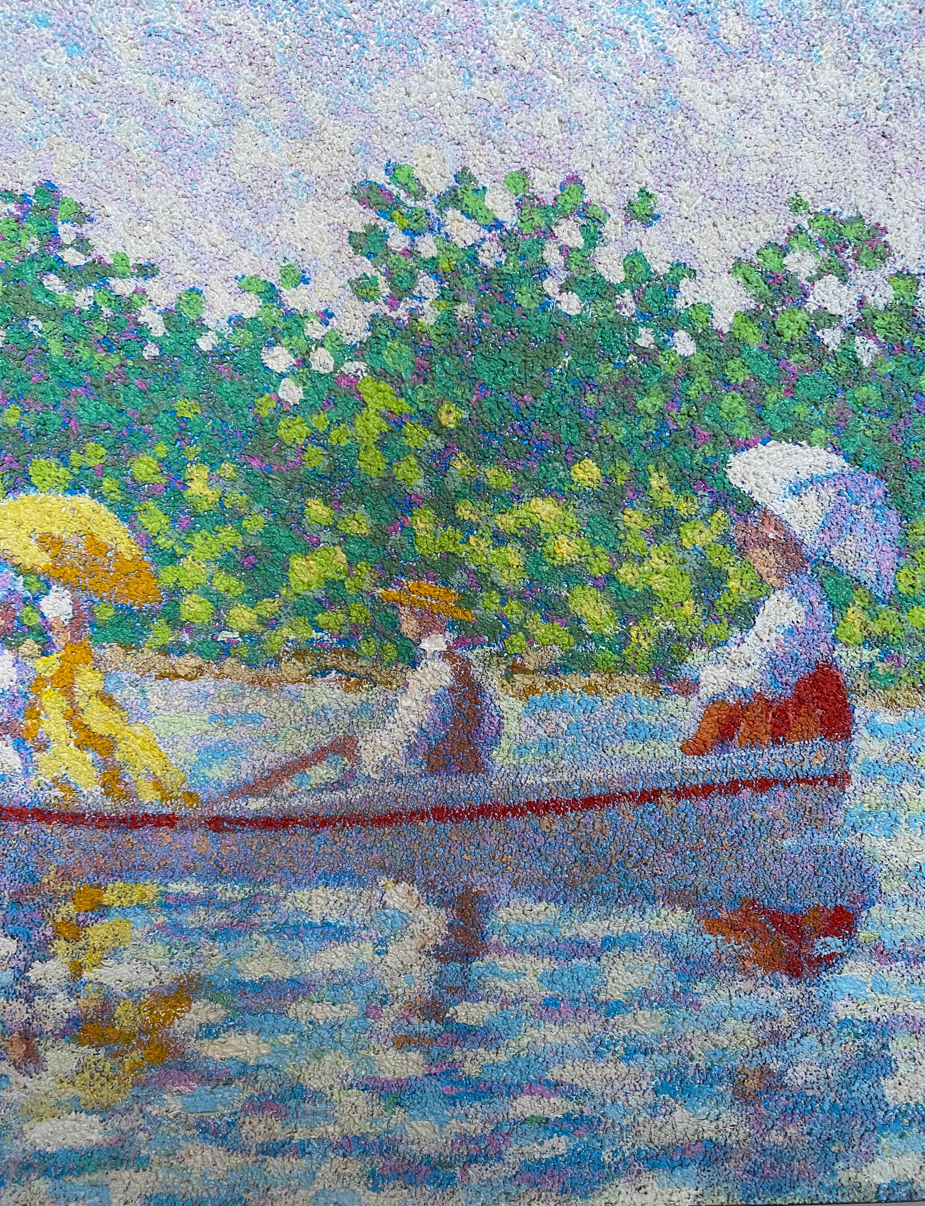 On The Lake by Henry Benson
A beautifully rendered Post-Impressionist work depicting a bygone era of people enjoying boating on a lake.
Canvas measures 28 x 36 inches, signed lower left.
Housed in a new white wooden frame.
Henry Benson was born in