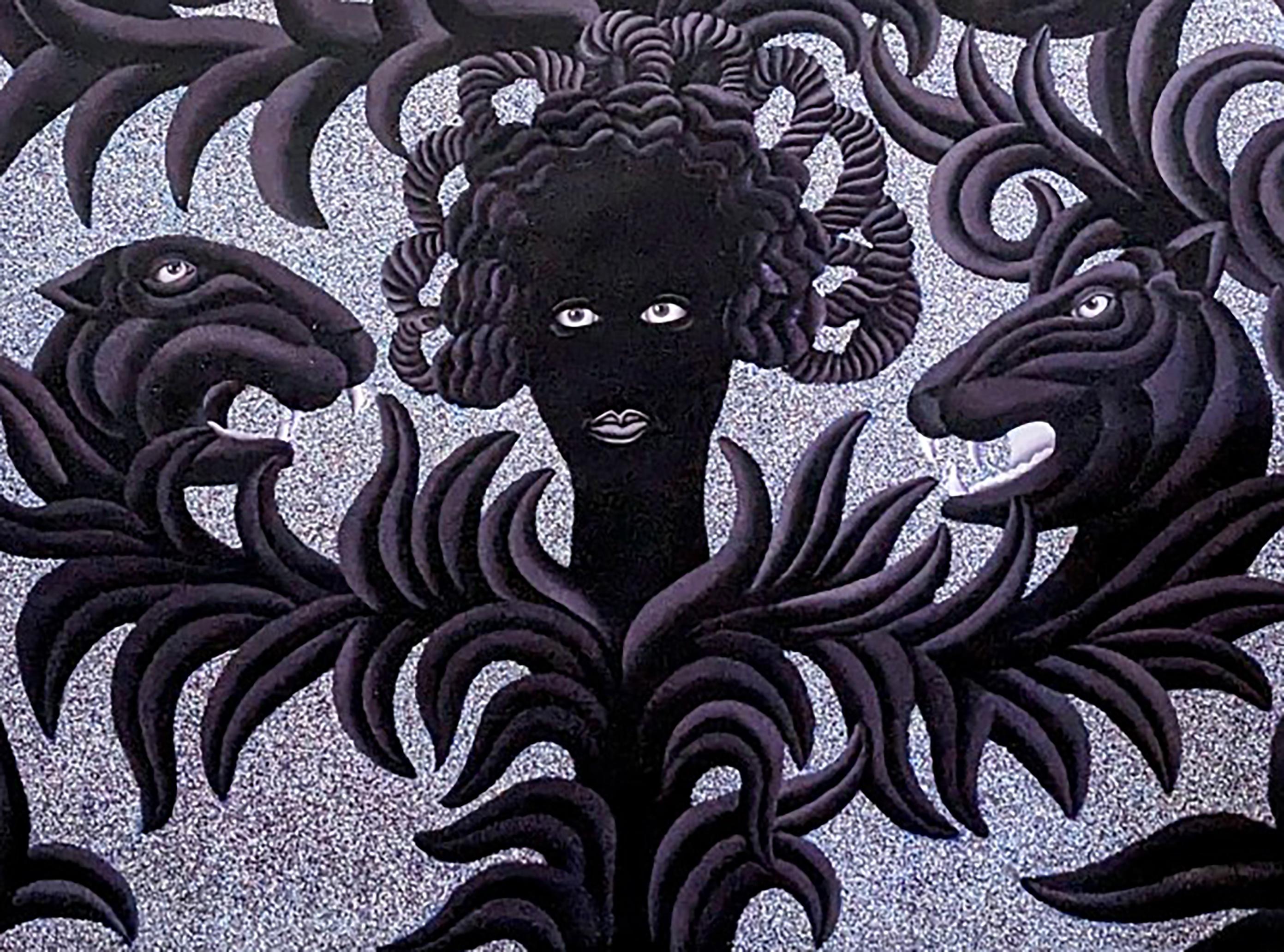 Henry Bermudez
Black Tree / Árbol Negro, 2021
Acrylic and glitter on canvas
83 x 55.5 in