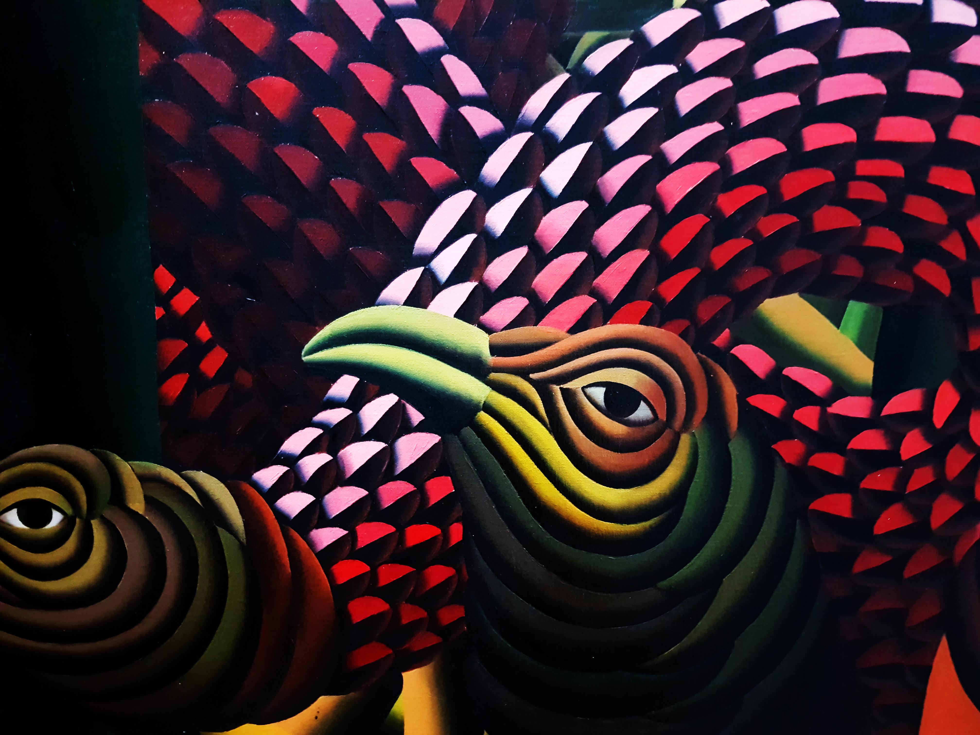 Precencia Magica de una Serpiente - Acrilico su tela di H. Bermudez - 1985 - Painting di Henry Bermudez