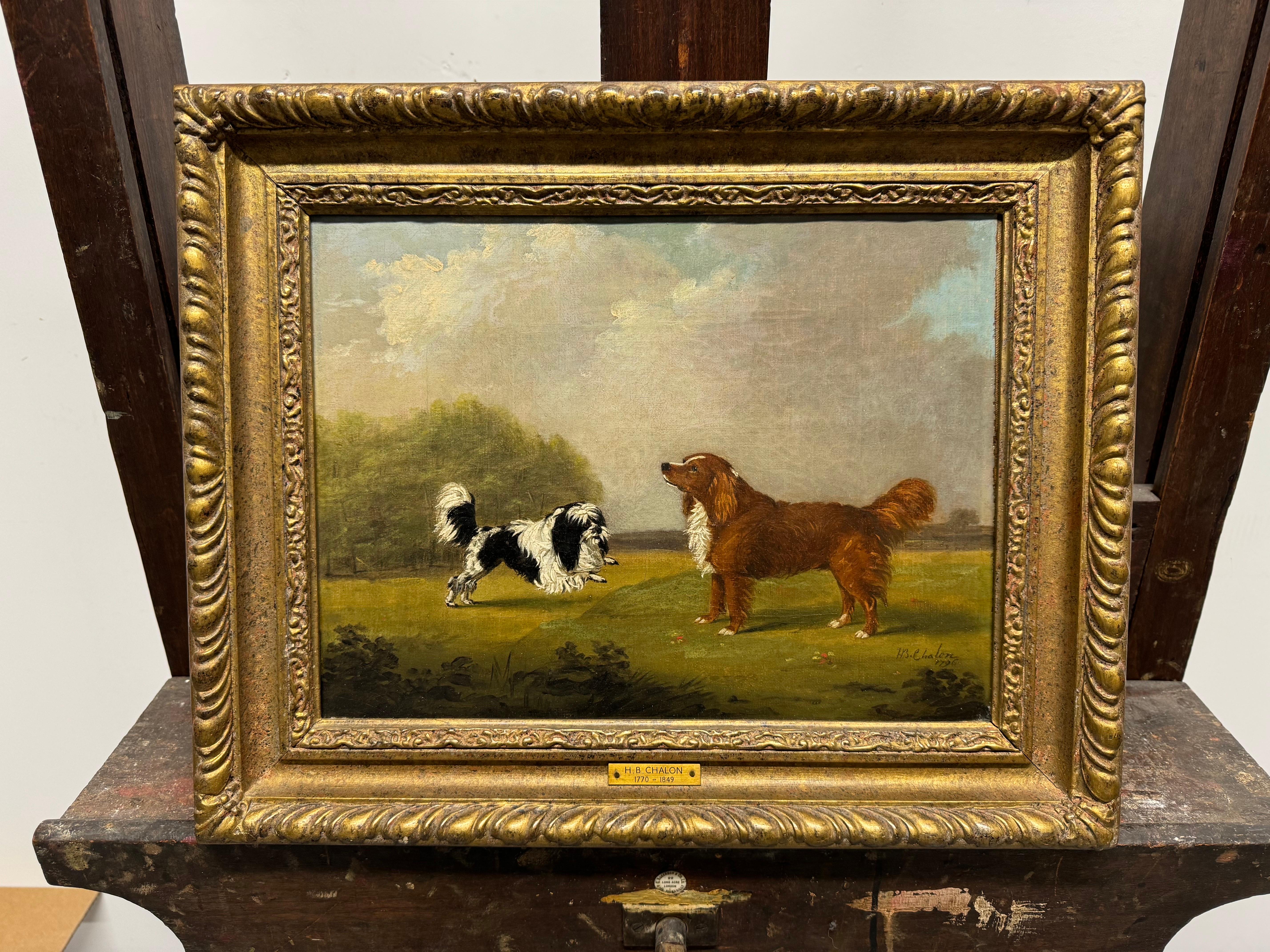 A Löwchen and a Toller - Painting by Henry Bernard Chalon