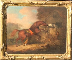 Antique Massive Horse Oil Painting by H.B.Chalon of Love from his Passions of the Horse