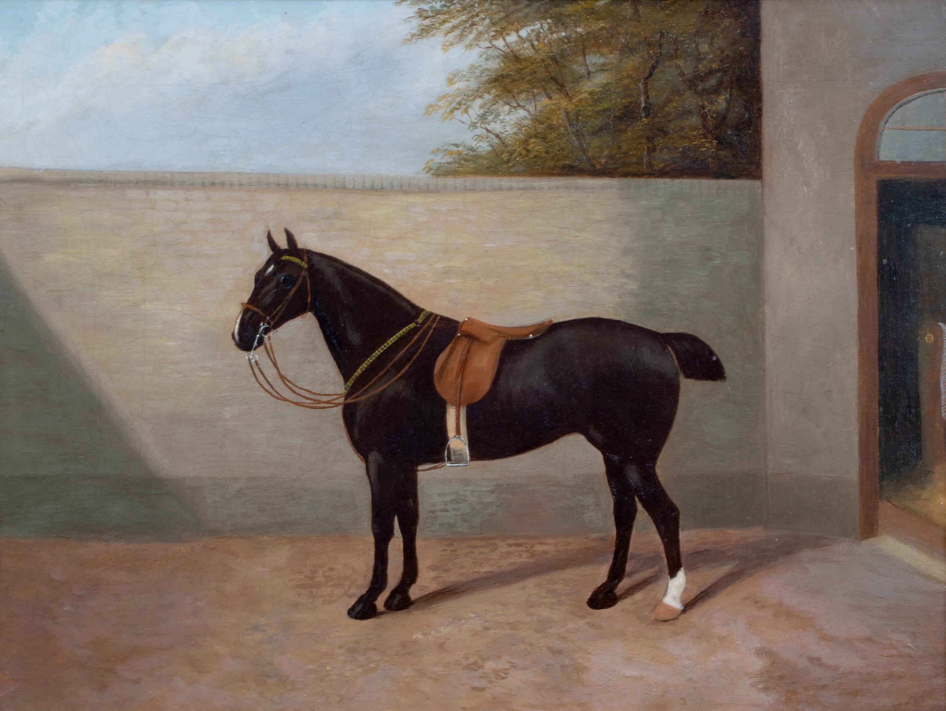 Portrait Of A Horse, 19th Century - Painting by Henry Bernard Chalon