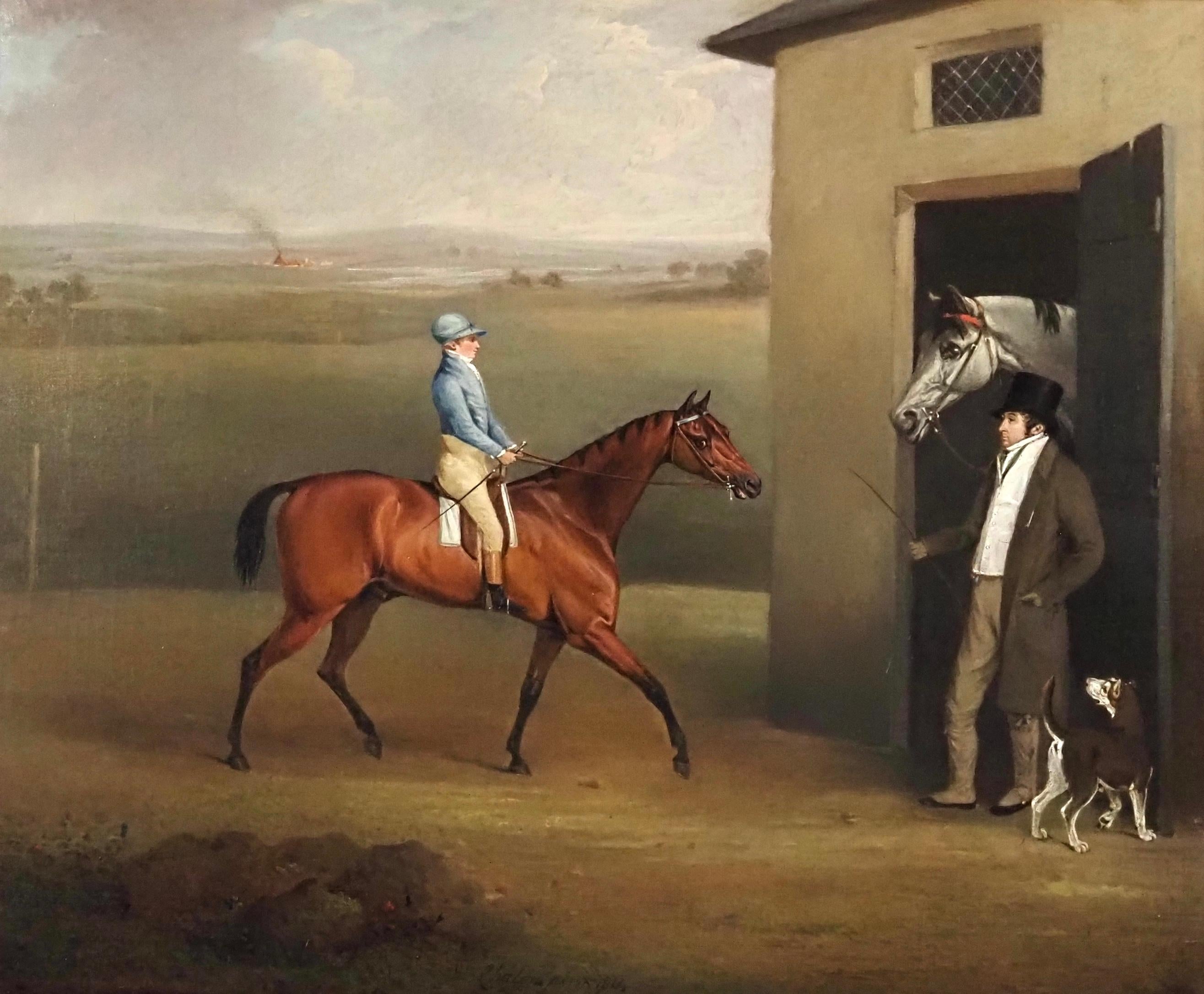 Henry Bernard Chalon Landscape Painting - 'Prime Minister' with jockey John Shepherd up, and owner Sir Mark Sykes