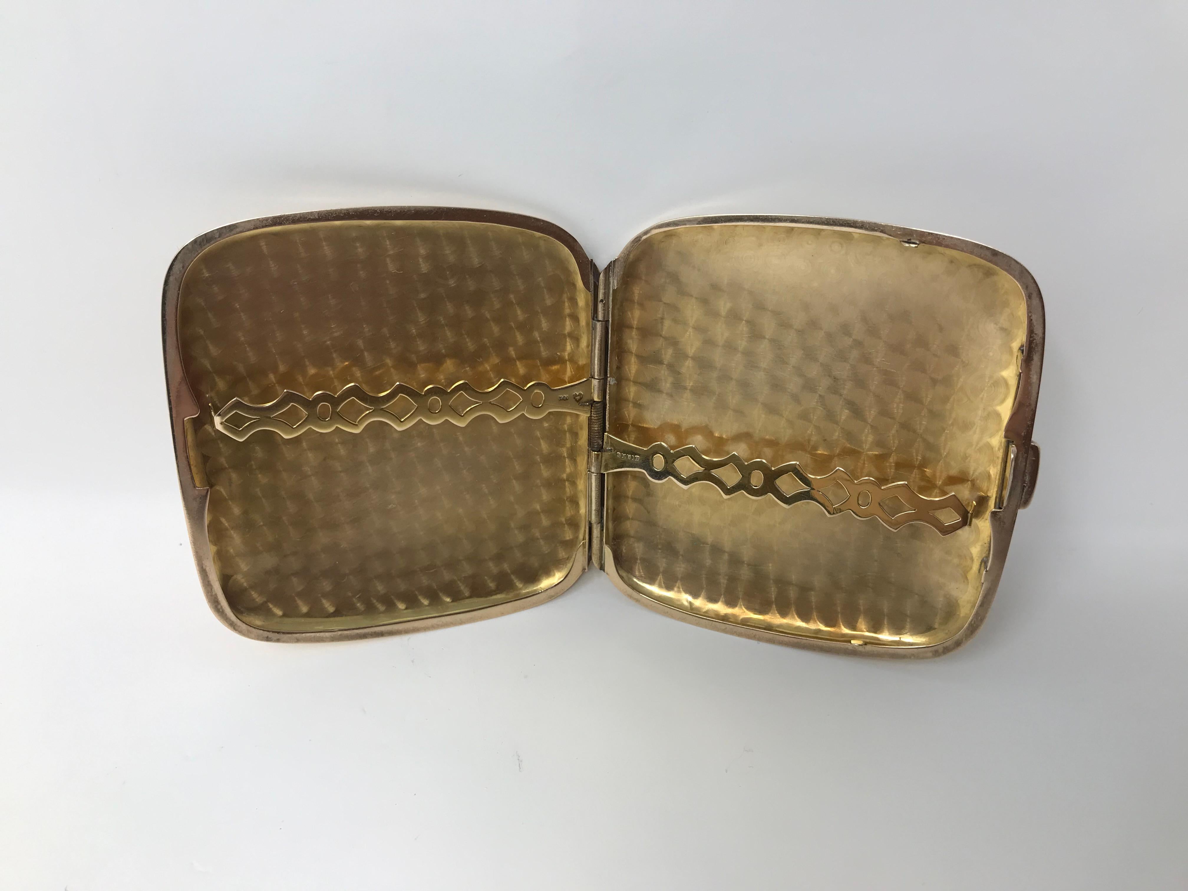 Henry Birks 10k Gold Edwardian Cigarette Case In Good Condition For Sale In Montreal, QC