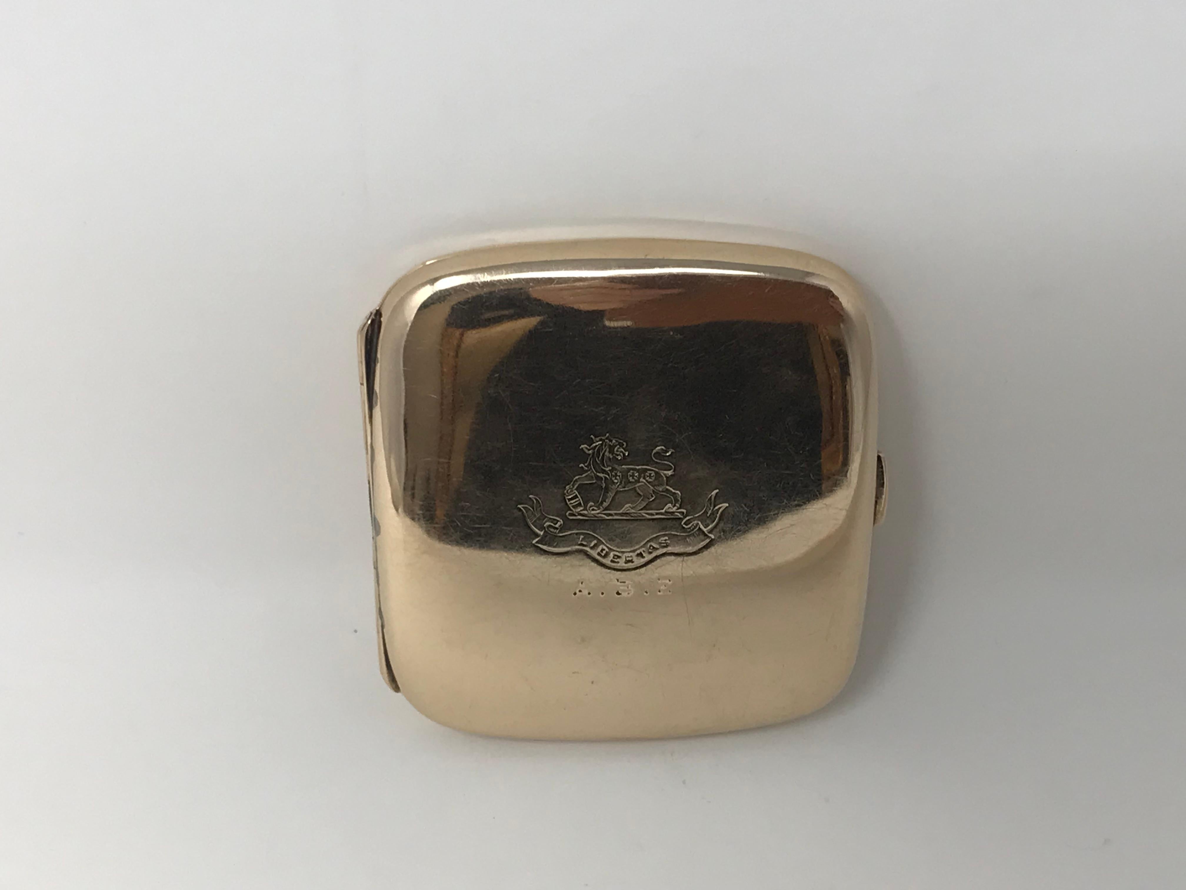 Women's or Men's Henry Birks 10k Gold Edwardian Cigarette Case For Sale