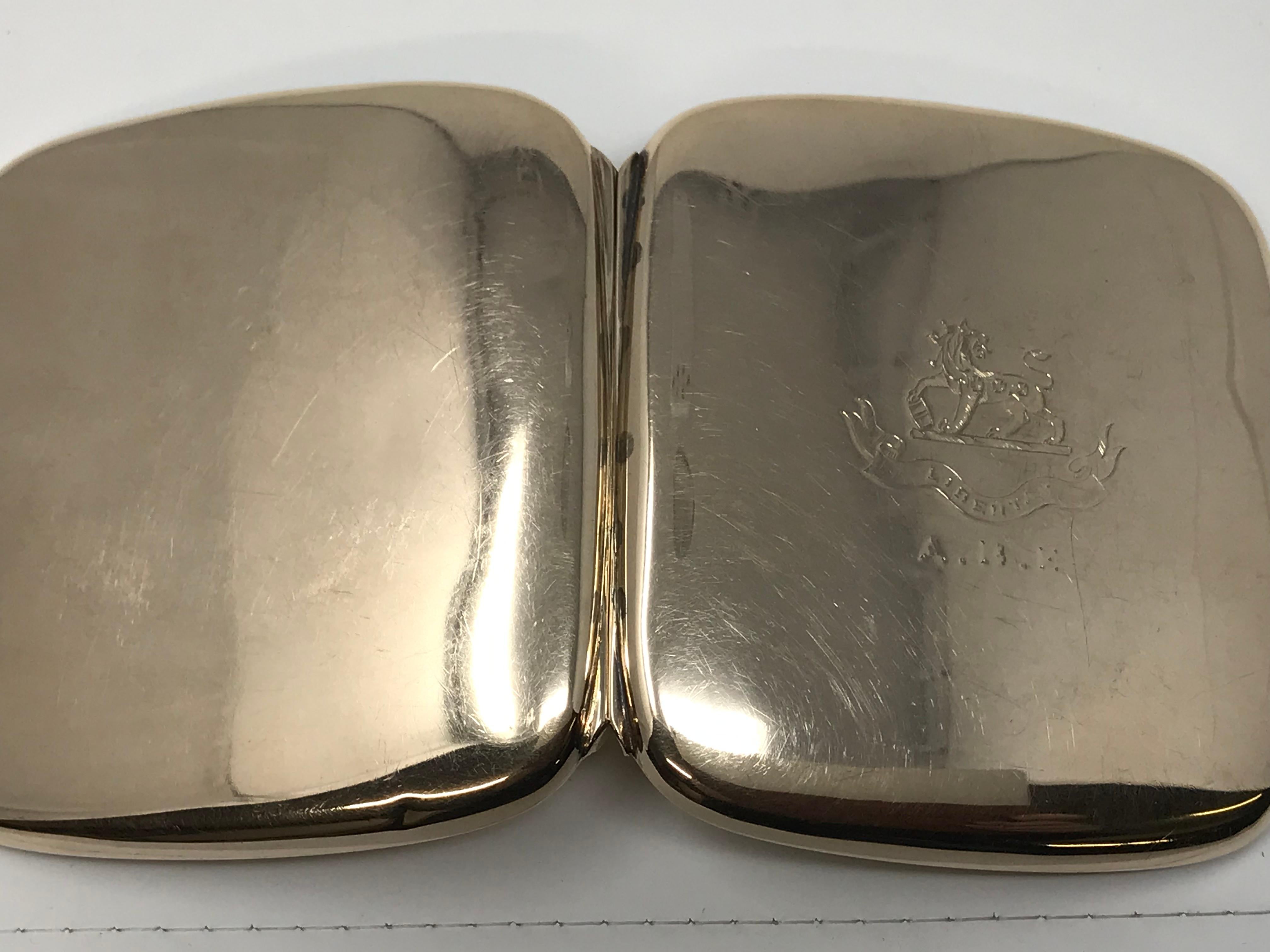 Henry Birks 10k Gold Edwardian Cigarette Case For Sale 2
