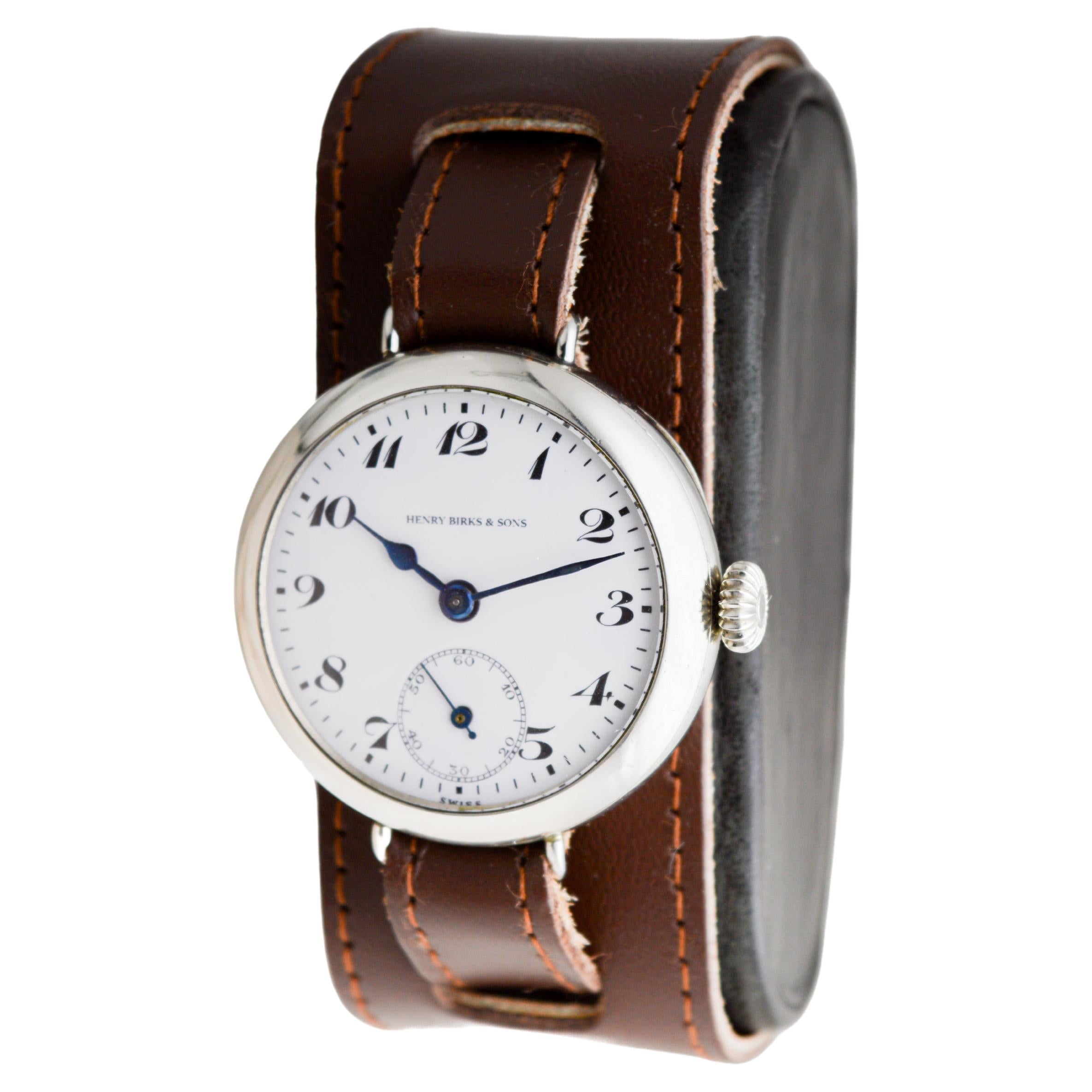 Henry Birks & Sons Campaign Watch circa 1915 In Excellent Condition For Sale In Long Beach, CA
