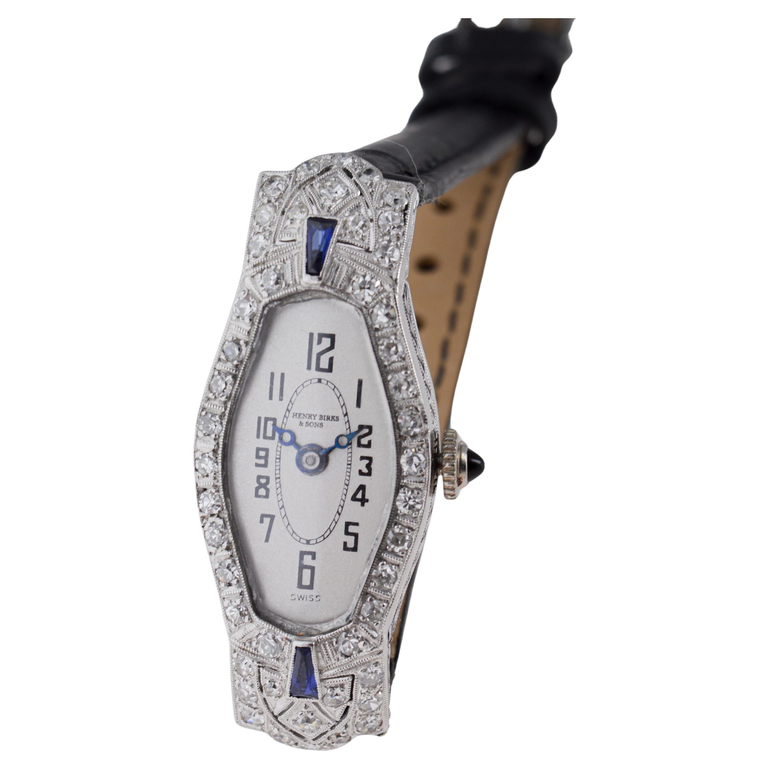 Henry Birks & Son, orologio da donna in platino, circa 1920 in vendita 3