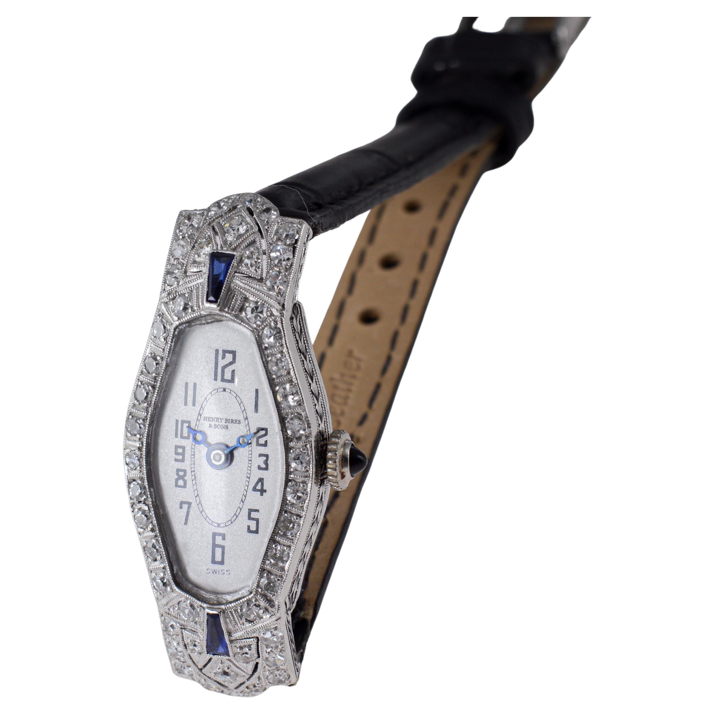 Henry Birks & Son, orologio da donna in platino, circa 1920 in vendita 4