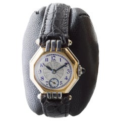 Vintage Henry Birks & Sons Two Tone 18Kt. Art Deco Ladies Watch Dial by Stern 1930's